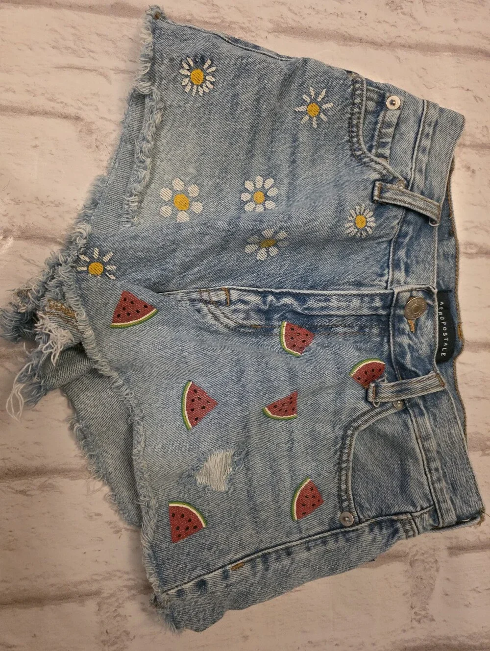 Women's Aeropostale Vintage High Rise Shorty Shorts Sz 0 - Picture 1 of 4